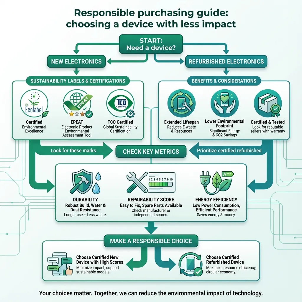Illustration de Guide d'achat responsable : Comment choisir un appareil avec moins d'impact