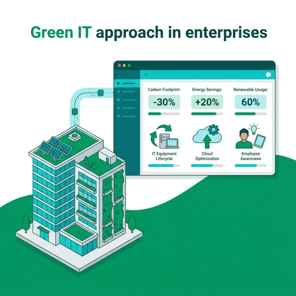 Illustration de Démarche Green IT en entreprise : Plan d'action complet pour les organisations