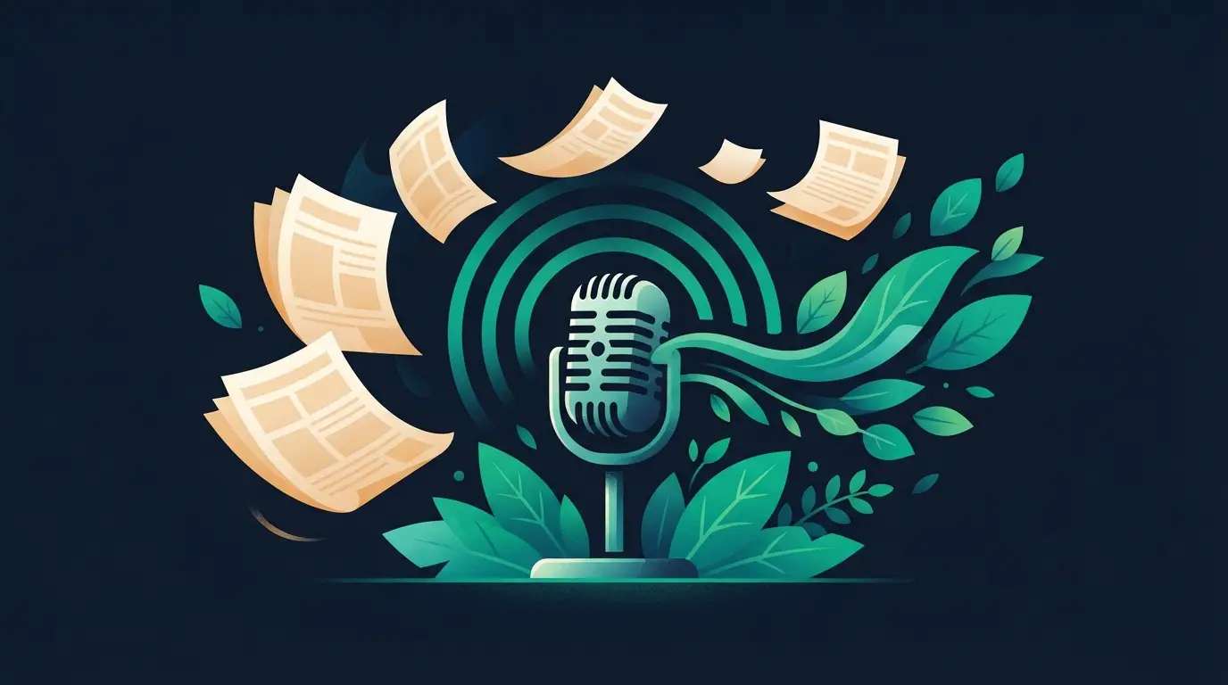 Micro vintage diffusant des ondes qui deviennent des feuilles